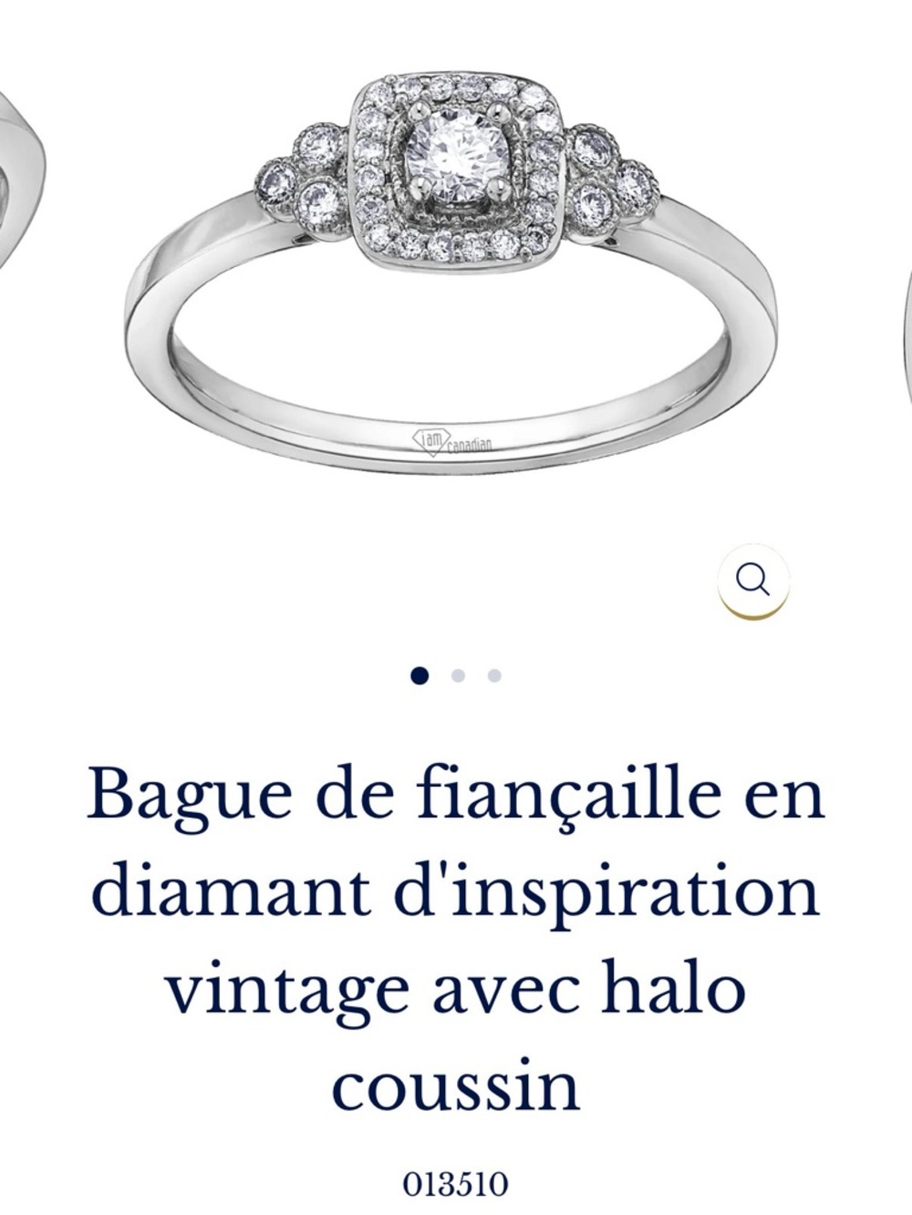 Vintage-Inspired Cushion Halo Diamond Engagement Ring - White